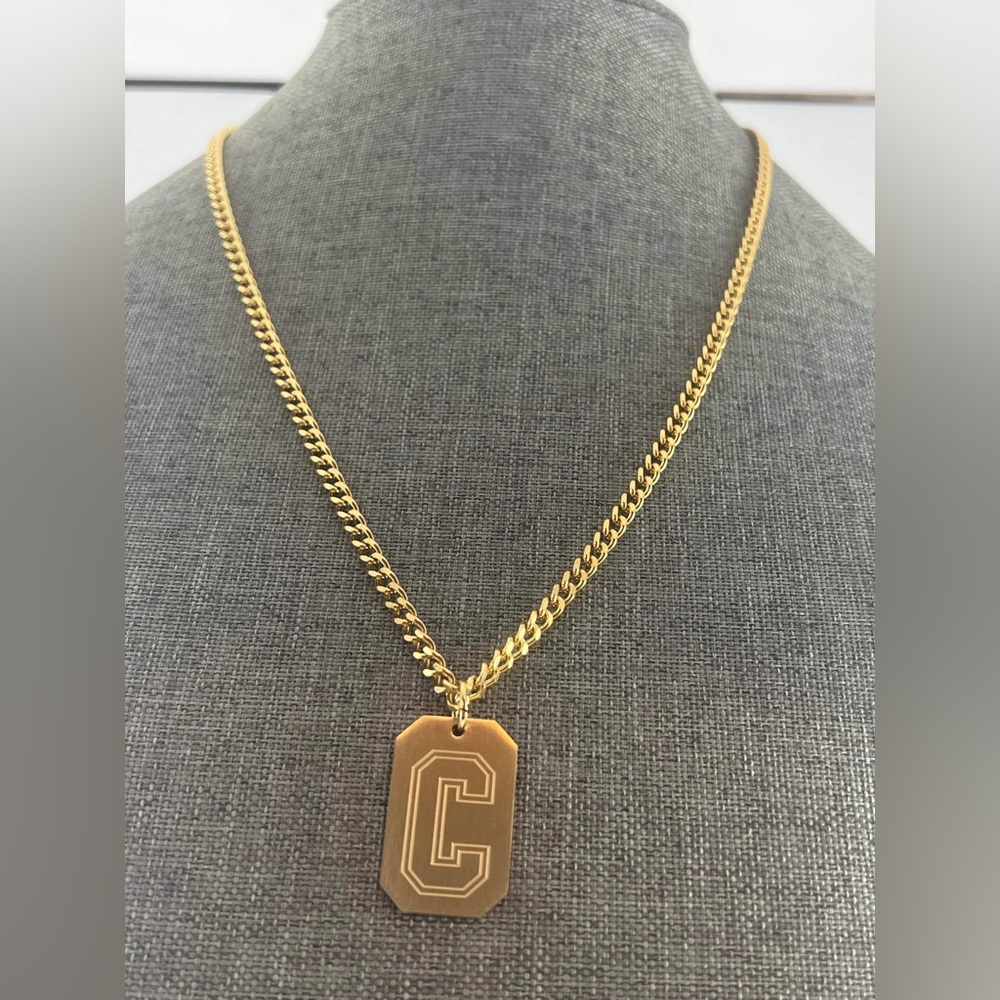 Personalized Name Necklace • Letter C • Big Letter C Necklace 24 inches